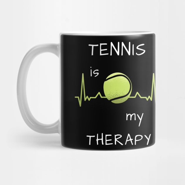 Tennis is my therapy heartbeat by Dogefellas